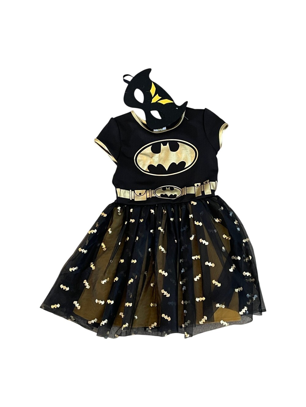 Bat Girl Black Gold Solid MED Halloween Costume NO CAPE
